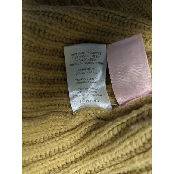 Sweet Baby Jamie Small Rib Half Zip Sweater Yellow Wool Nylon Blend Long Sleeves - Picture 10 of 11